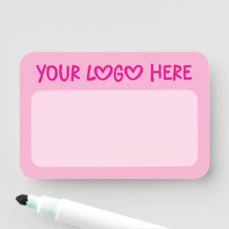 Porte-nom Light and Hot Pink One Line Business Logo
