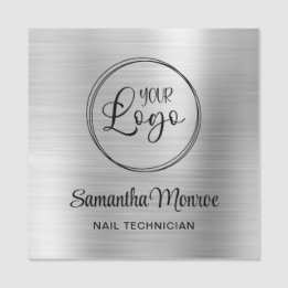 Porte-nom Light Silver Ombre Your Business Logo Here