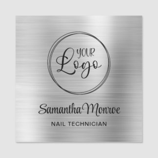Porte-nom Light Silver Ombre Your Business Logo Here