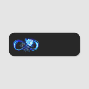 Porte-nom L'infini lumineux avec une rose bleue