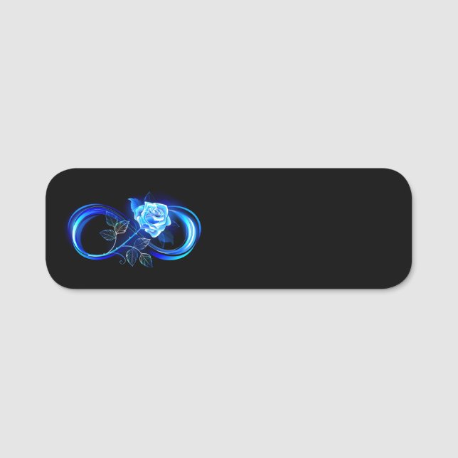 Porte-nom L'infini lumineux avec une rose bleue (Devant)