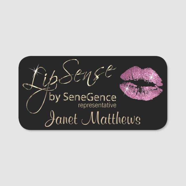 Porte-nom Lipsense - Lèvres roses (Devant)