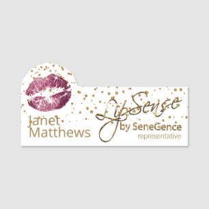 Porte-nom Lipsense Représentant avec Lips de vin