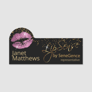 Porte-nom Lipsense représentant les lèvres roses