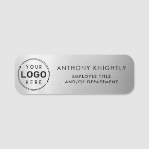 Porte-nom Logo Argent Plastique Métallisé Faux