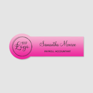 Porte-nom Logo avec nom de titre dégradé rose clair et rose