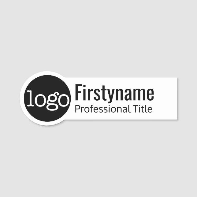 Porte-nom Logo circulaire avec titre professionnel de prénom (Devant)