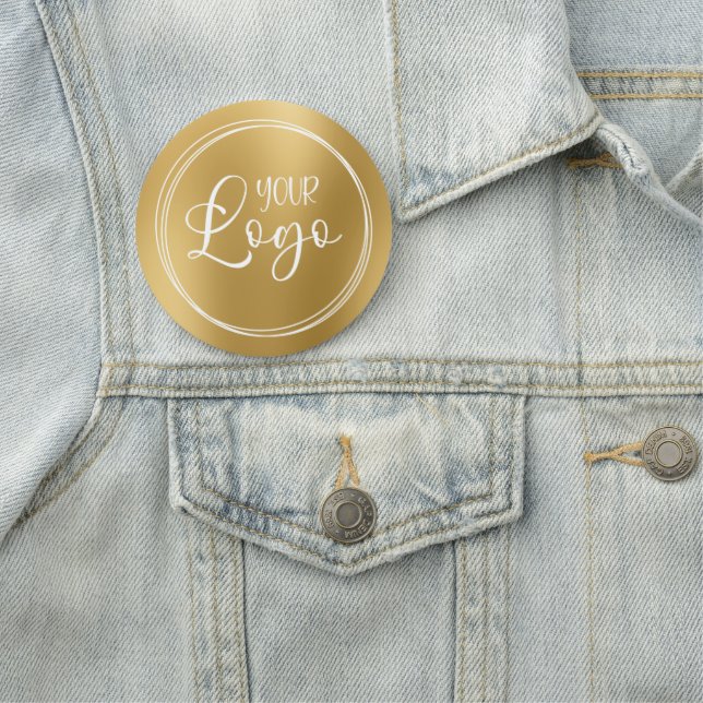 Porte-nom Logo circulaire flou or (En situation)
