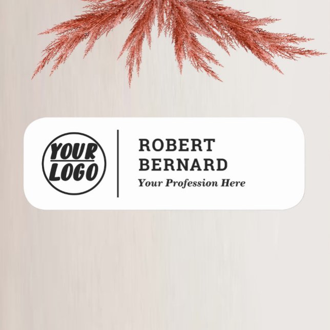 Porte-nom logo commercial personnalisé avec titre Moderne (Créateur téléchargé)