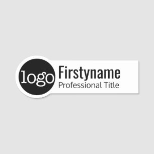 Porte-nom Logo de cercle avec le titre de professionnel de