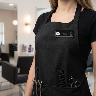Porte-nom Logo de coiffeur élégant Nom du personnel du salon