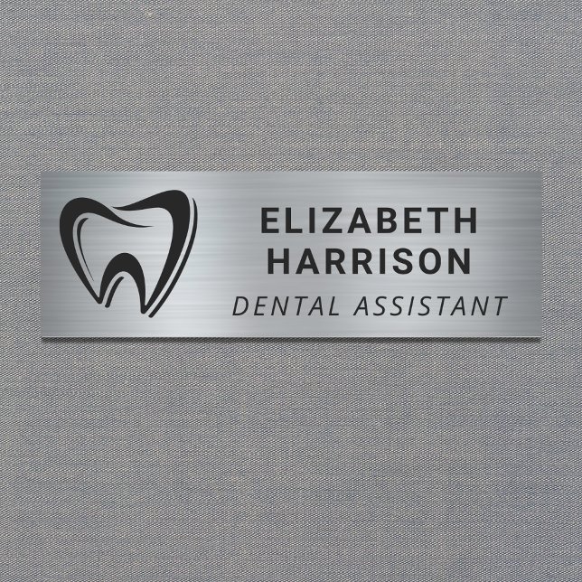 Porte-nom Logo de dentiste Cabinet dentaire Argent (Créateur téléchargé)
