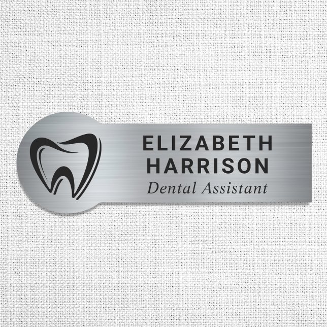 Porte-nom Logo de dentiste Cabinet dentaire Argent (Créateur téléchargé)