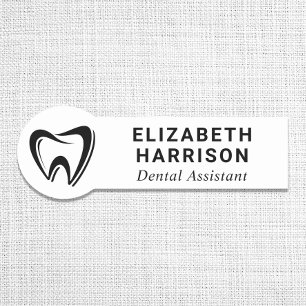 Porte-nom Logo de dentiste Cabinet dentaire Blanc