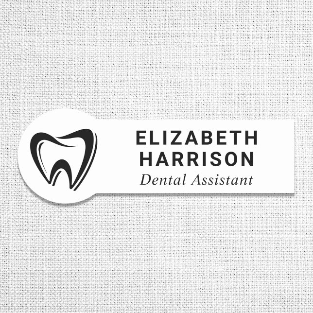 Porte-nom Logo de dentiste Cabinet dentaire Blanc (Créateur téléchargé)