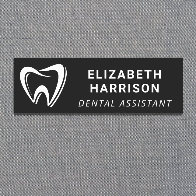 Porte-nom Logo de dentiste Cabinet dentaire Noir (Créateur téléchargé)