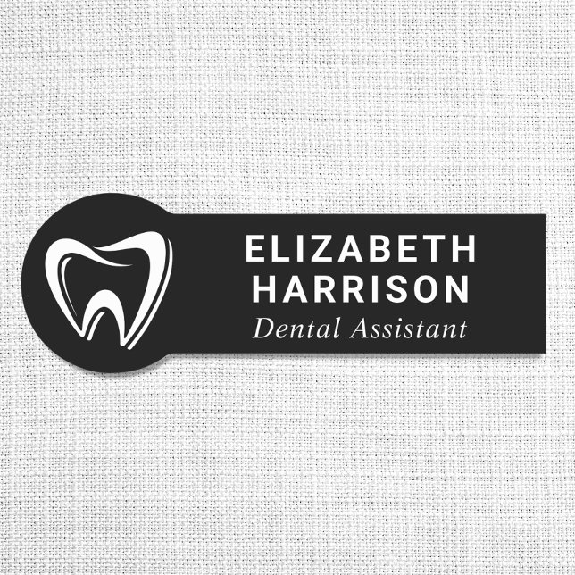 Porte-nom Logo de dentiste Cabinet dentaire Noir (Créateur téléchargé)