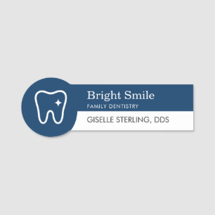Porte-nom Logo de dentiste moderne en bleu marine