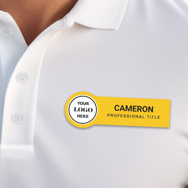Porte-nom Logo de la société jaune (Créateur téléchargé)