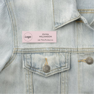 Porte-nom Logo de la société professionnelle Blush Pink