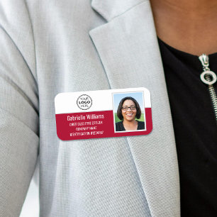 Porte-nom Logo de l'entreprise avec photo d'employé personna