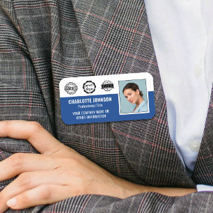 Porte-nom Logo de l'entreprise avec photo d'employé personna