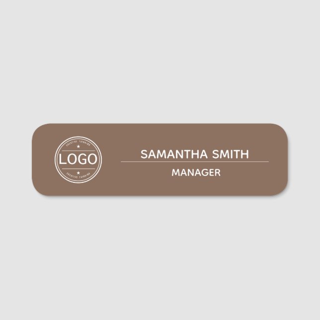 Porte-nom Logo de l'entreprise Boho Brown (Devant)