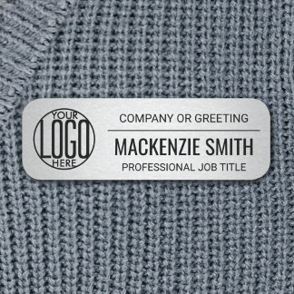 Porte-nom Logo de l'entreprise Couleur gris Imprimé en plast