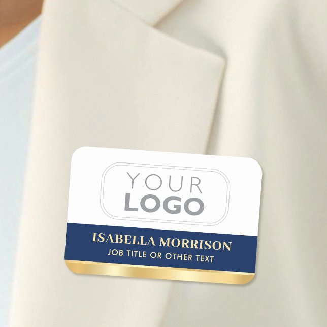 Porte-nom Logo de l'entreprise de l'employé ID Marine Gold (Créateur téléchargé)