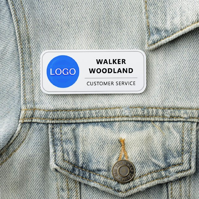 Porte-nom Logo de l'entreprise, Employé blanc nettoyé person ( Company Business Logo
Custom Name Tag
White Employee Name Tag
Personalized ID BADGE)