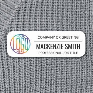 Porte-nom Logo de l'entreprise Employé professionnel Blanc d