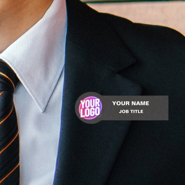 Porte-nom Logo de l'entreprise Employé professionnel Pierre  (Créateur téléchargé)