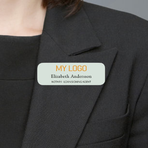 Porte-nom Logo de l'entreprise employé sauge vert magnétique