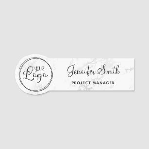Porte-nom Logo de l'entreprise en marbre Faux Glam