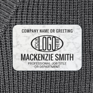 Porte-nom Logo de l'entreprise Faux Marble Employé professio