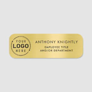 Porte-nom Logo de l'entreprise Gold Faux métal or Plastique