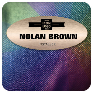 Porte-nom Logo de l'entreprise large en bronze brossé Carte