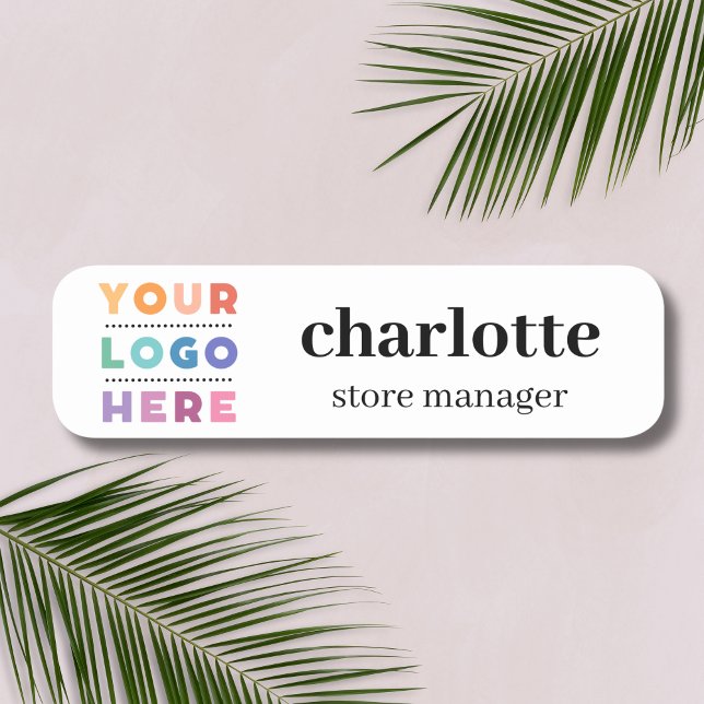 Porte-nom Logo de l'entreprise magnétique Nom et titre de l' (Créateur téléchargé)