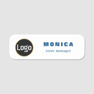 Porte-nom Logo de l'entreprise magnétique Nom et titre de l'