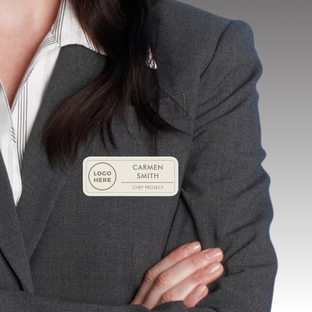Porte-nom Logo de l'entreprise moderne magnétique employé (Créateur téléchargé)