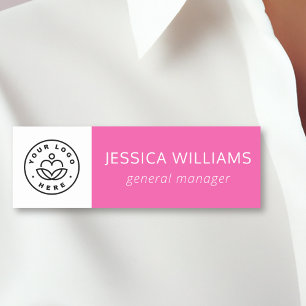 Porte-nom Logo de l'entreprise personnalisée Employé rose