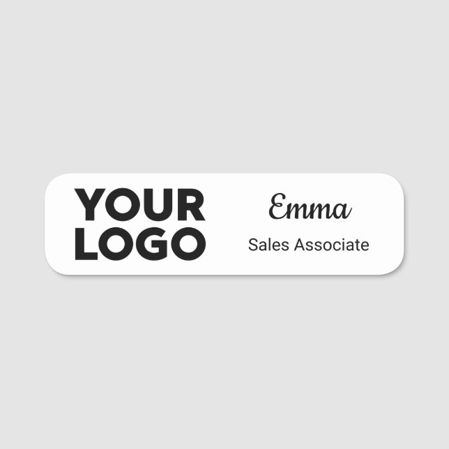 Porte-nom Logo de l'entreprise personnalisée Nom du script T (Devant)