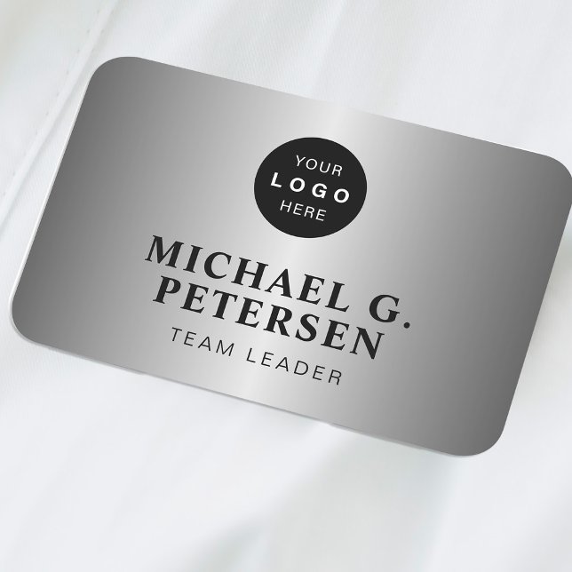 Porte-nom logo de l'entreprise professionnel employé faux ar (Créateur téléchargé)