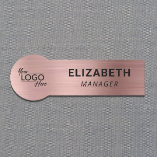Porte-nom Logo de l'entreprise Rose Gold Business Company