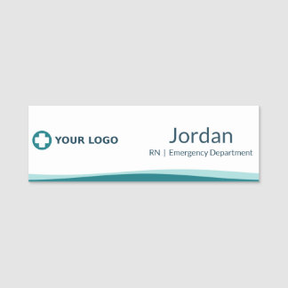 Porte-nom Logo de l'infirmière Teal Wave Employé