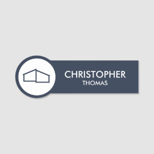 Porte-nom Logo de maison moderne Immobilier, Realtor Navy Bl