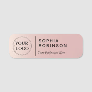 Porte-nom Logo de marque Employé Faux Rose Gold