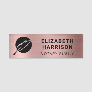 Porte-nom Logo de notaire public Rose Gold