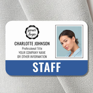 Porte-nom Logo de photo de carte d'identité personnalisée po