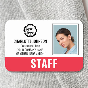 Porte-nom Logo de photo de carte d'identité personnalisée po